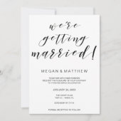 書道結婚式招待状カード白黒 招待状 (正面)