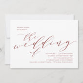 書道結婚式招待状 | Burgundy Marsala 招待状 (正面)