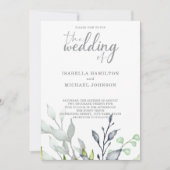 書道結婚植物学エレガント 招待状 (正面)