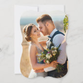 書道緑のフローラ結婚の写真クラフト 招待状 (裏面)