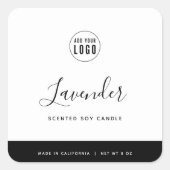 書道編集可能カラーコントラスト製品ラベル スクエアシール (正面)