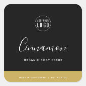 書道編集可能カラーコントラスト製品ラベル スクエアシール (正面)