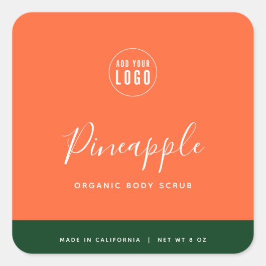 書道編集可能カラーコントラスト製品ラベル スクエアシール (正面)