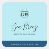 書道編集可能カラーコントラスト製品ラベル スクエアシール (正面)