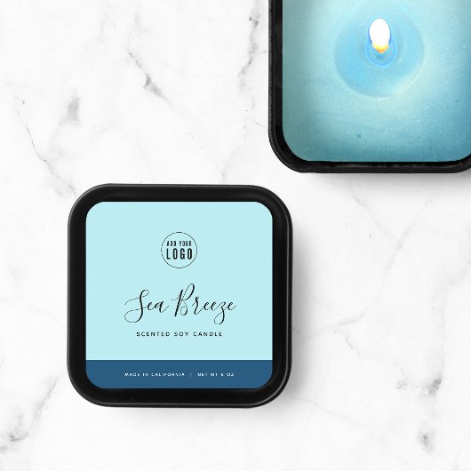 書道編集可能カラーコントラスト製品ラベル スクエアシール