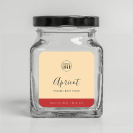 書道編集可能カラーコントラスト製品ラベル スクエアシール