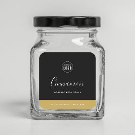 書道編集可能カラーコントラスト製品ラベル スクエアシール