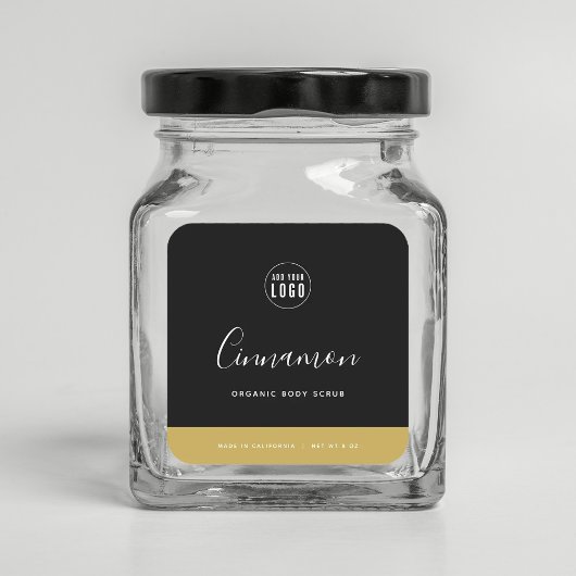 書道編集可能カラーコントラスト製品ラベル スクエアシール