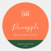 書道編集可能カラーコントラスト製品ラベル ラウンドシール (正面)