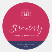 書道編集可能カラーコントラスト製品ラベル ラウンドシール (正面)