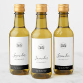 書道編集可能カラーコントラスト製品ラベル ワインラベル (ボトル)