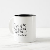 書道聖なる書物、 経典引用文「スピリット…" ツートーンマグカップ (正面左)