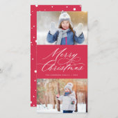 書道脚エレガント本メリークリスマス2枚写真 シーズンカード (正面/裏面)