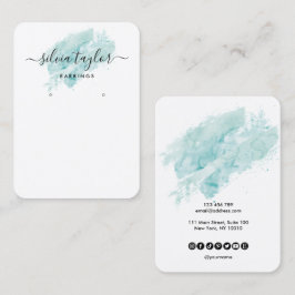 書道芸術イヤリング表示カードターコイズ 名刺