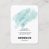 書道芸術イヤリング表示カードターコイズ 名刺 (裏面)