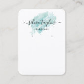 書道芸術イヤリング表示カードターコイズ 名刺 (正面)