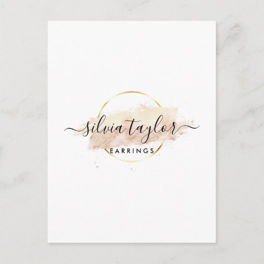 書道芸術イヤリング表示カード ポストカード (正面)