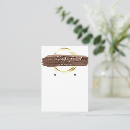 書道芸術モダンイヤリング表示カード 名刺 (スタンド正面)