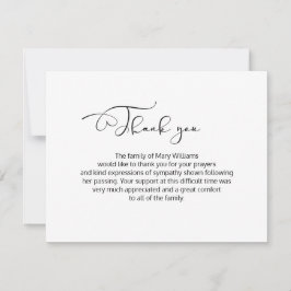書道葬儀お礼ノートカード サンキューカード