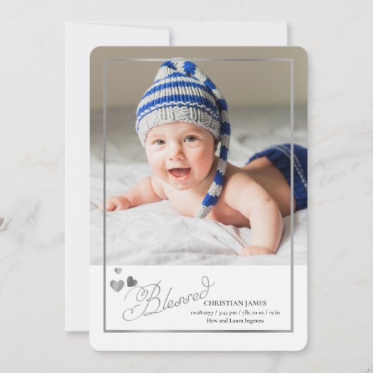 書道賛美写真誕生のお知らせ シーズンカード (正面)