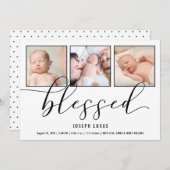 書道賛美3枚誕生 案内状 (正面/裏面)