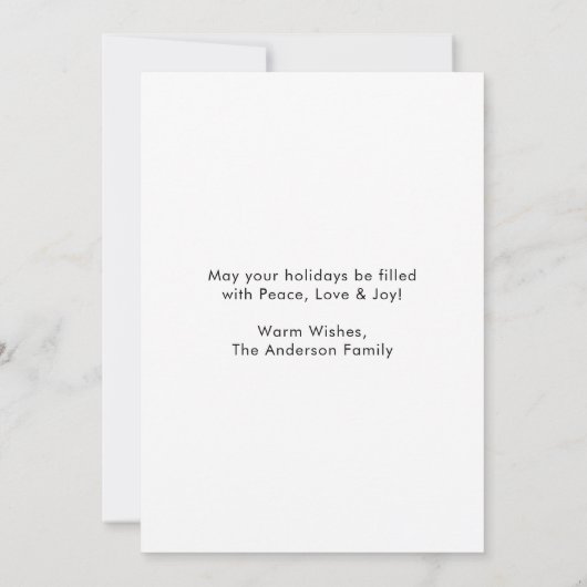 書道赤いインクのスクリプトメリークリスマスフォト シーズンカード (裏面)