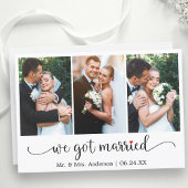 書道赤いハート3写真得We 結婚した 案内状