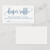 書道赤ちゃんシャワーおむつラッフルブルー エンクロージャーカード (正面/裏面)