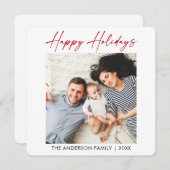 書道赤インク写真ミニマリスト シーズンカード (正面/裏面)