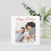 書道赤インク写真ミニマリスト シーズンカード (スタンド正面)