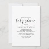 書道赤モダンちゃんエレガントシャワー 招待状 (正面)