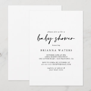 書道赤モダンちゃんエレガントシャワー 招待状