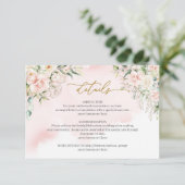 書道赤面ピンクのバラ緑の詳細カード エンクロージャーカード (スタンド正面)