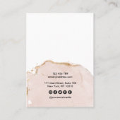 書道赤面ピンクの大地のイヤリングディスプレイカード 名刺 (裏面)