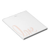 書道赤面ピンクラブパーソナライズされた ノートパッド (アングル)