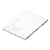 書道赤面ピンクラブパーソナライズされた ノートパッド (回転)