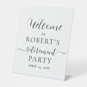 書道退職パーティー歓迎ペデスタル 台座サイン (正面)