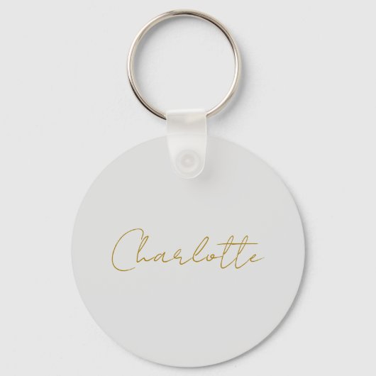 書道金ゴールドカラーグレーカスタム個人編集 キーホルダー (正面)
