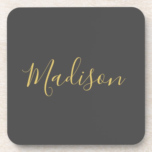 書道金ゴールドカラーグレーカスタム個人編集 コースター (正面)