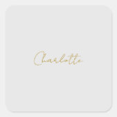 書道金ゴールドカラーグレーカスタム個人編集 スクエアシール (正面)