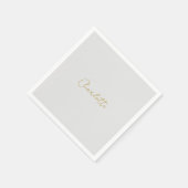 書道金ゴールドカラーグレーカスタム個人編集 スタンダードカクテルナプキン (角)