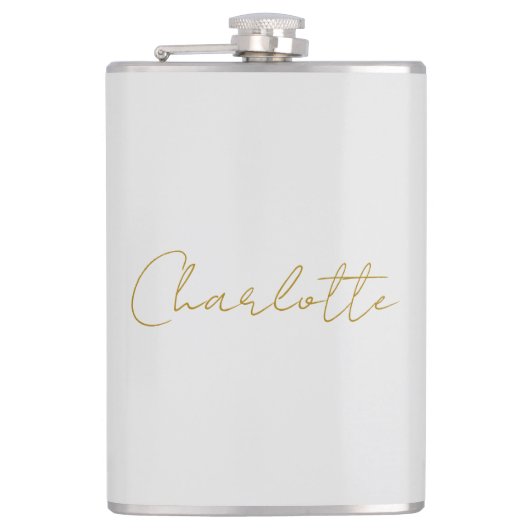 書道金ゴールドカラーグレーカスタム個人編集 フラスク (正面)
