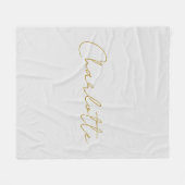 書道金ゴールドカラーグレーカスタム個人編集 フリースブランケット (正面(横))