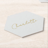 書道金ゴールドカラーグレーカスタム個人編集 ペーパーコースター (アングル)