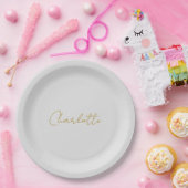 書道金ゴールドカラーグレーカスタム個人編集 ペーパープレート (パーティー)