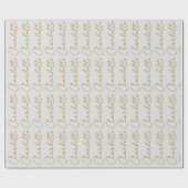 書道金ゴールドカラーグレーカスタム個人編集 ラッピングペーパー (フラット)