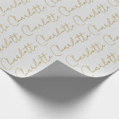 書道金ゴールドカラーグレーカスタム個人編集 ラッピングペーパー (角)