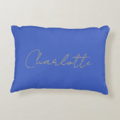 書道金ゴールドカラー深い王室の名前をカスタムする アクセントクッション (裏面)