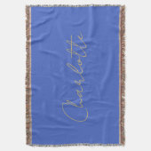 書道金ゴールドカラー深い王室の名前をカスタムする スローブランケット (正面縦)