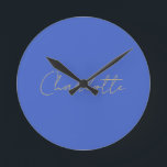 書道金ゴールドカラー深い王室の名前をカスタムする ラウンド壁時計<br><div class="desc">あなたもしはシンプル、読みやすくミニマルなデザインを探している。</div>